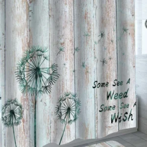 Inspirational Shower Curtains Wood Deck and Groundsel Rustic Themed Shower Curtain