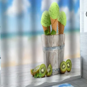 Kiwi Ice Cream Shower Curtain