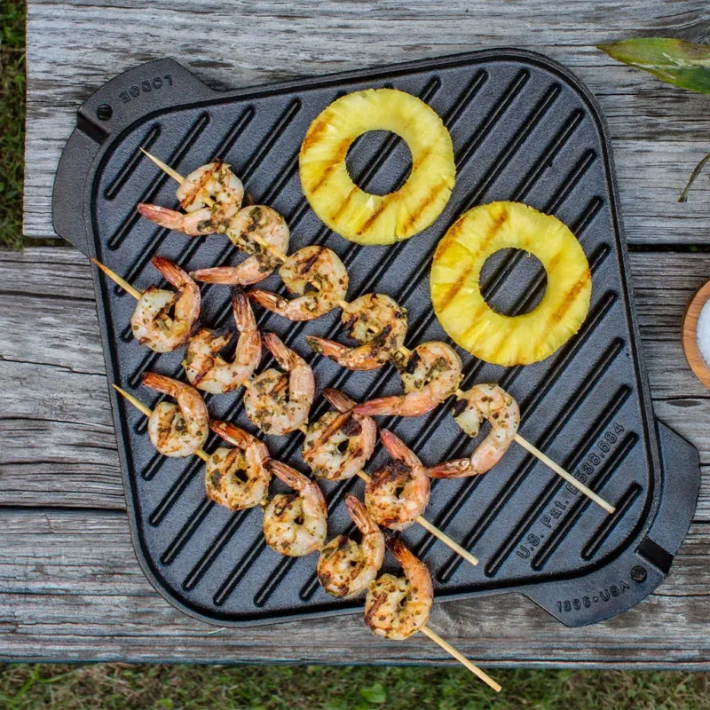 Plancha grill cuadrada reversible de hierro Lodge