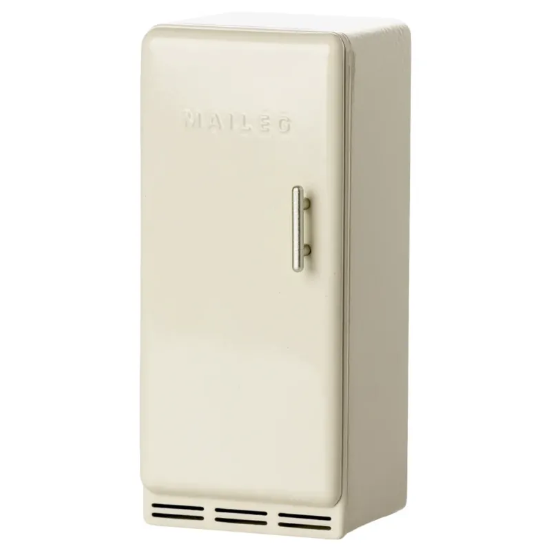 Maileg - Kühlschrank Maus Miniatur Metall mit Inhalt Off White