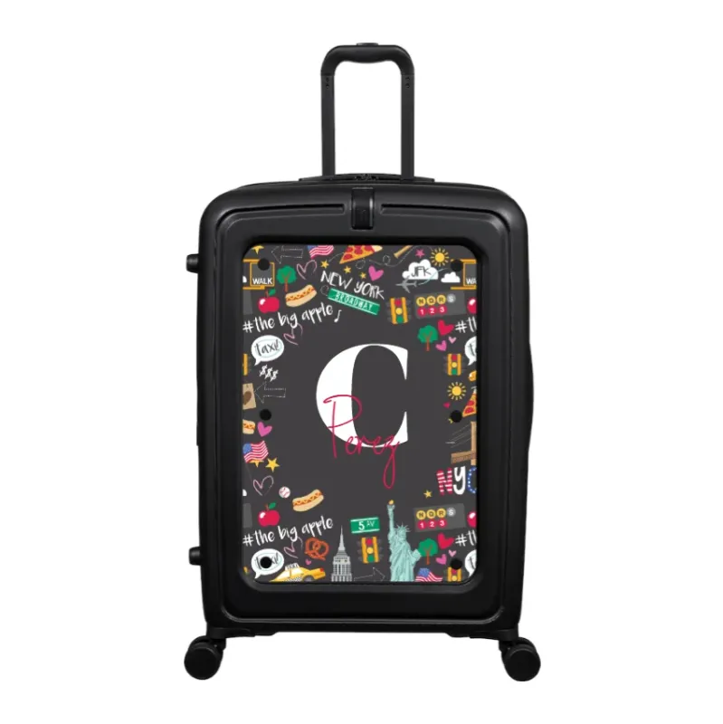 Modify - Suitcase with Personalised Panel (New York Border - Letter & Name)