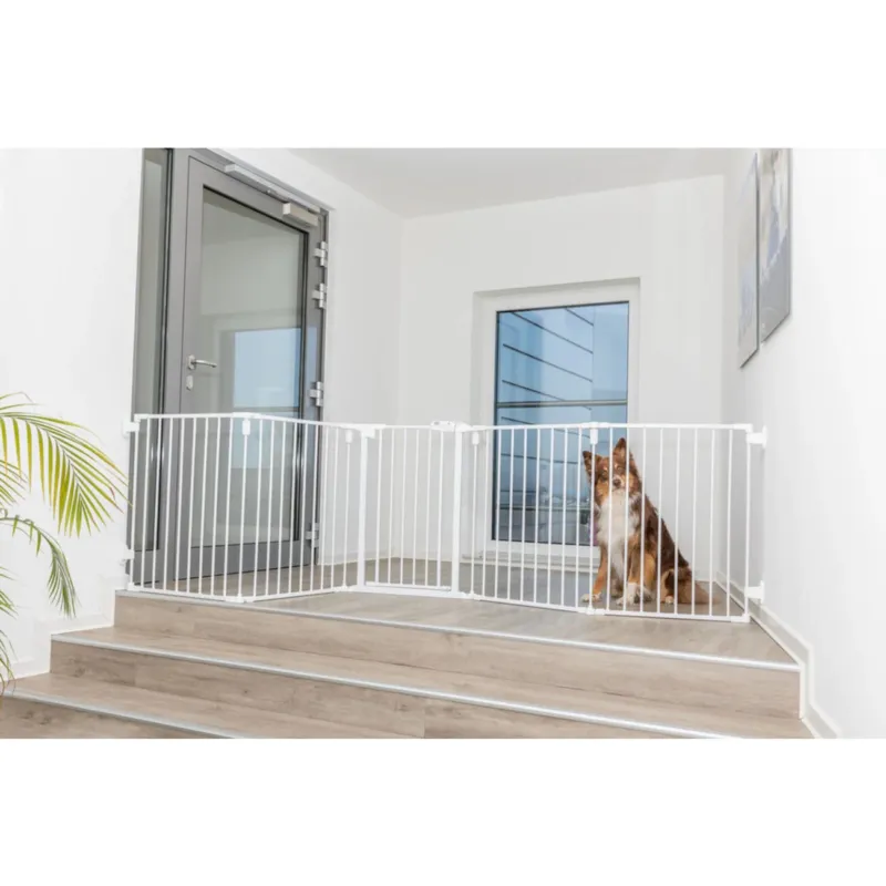 Absperrgitter, 5 Elemente, mit Tür, 62,5–300 × 76,5 cm – 62,5–300 × 76,5 cm
