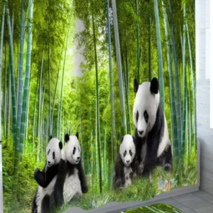 Pandas in Bamboo Forest Shower Curtain