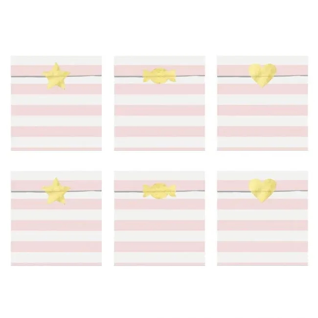 PartyDeco Geschenktuetchen Rosa 6Stk.