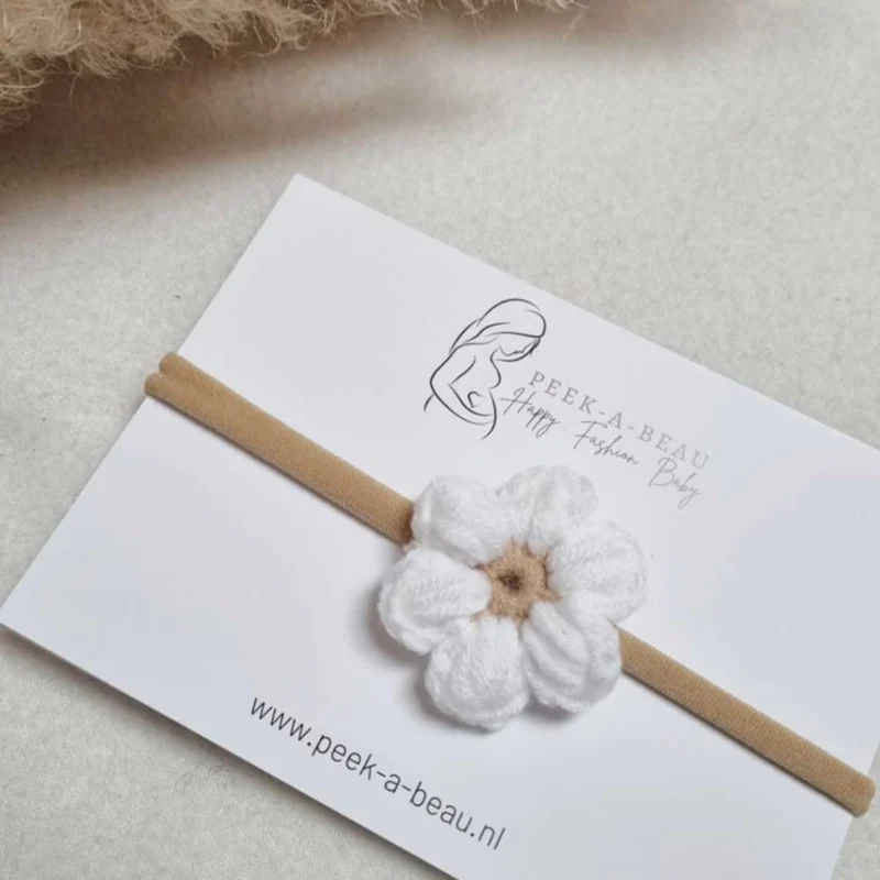 Peek-a-Beau - Haarband Blume weiß