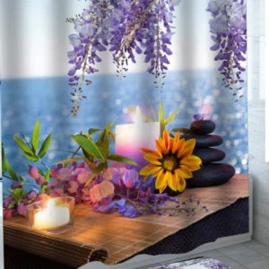Relaxing Spa Kit by the Ocean Shower Curtain