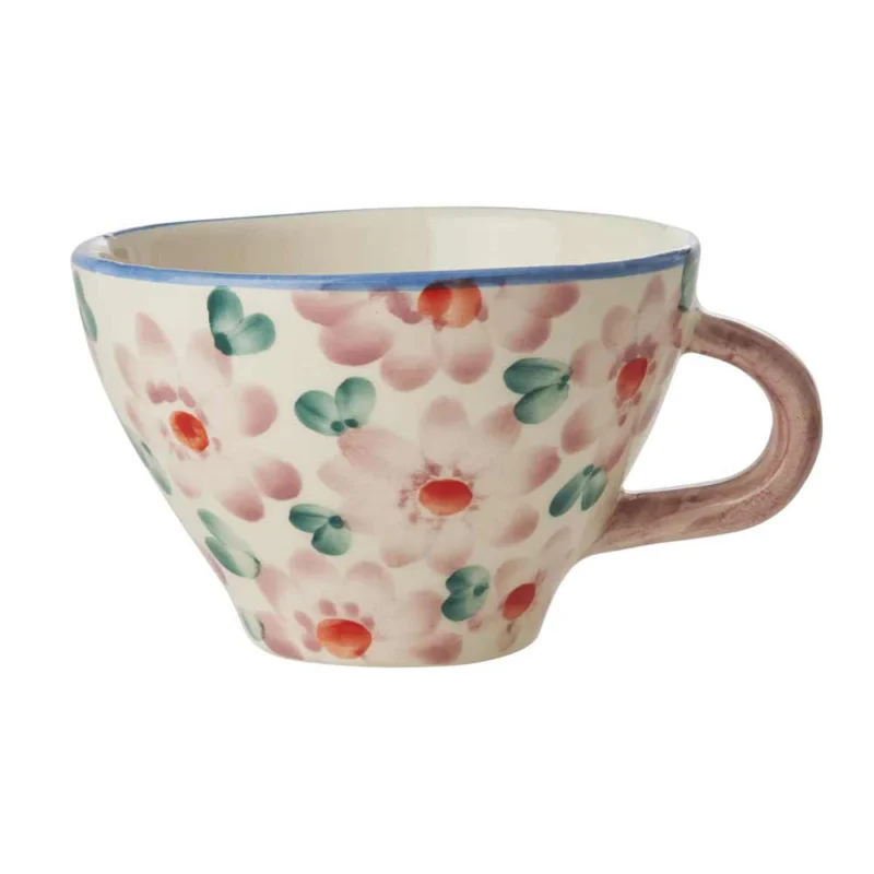 Rice - Tasse mit Henkel handbemalte Blumen