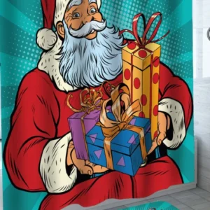 Santa Claus Shower Curtain with your Christmas Presents