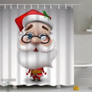 Santa Claus Shower Curtain with Santa Cartoon