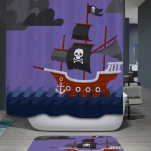 Shower Curtains with Kids Pirate Ship