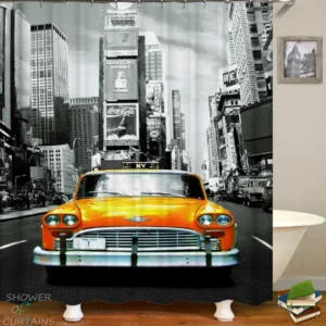 Shower Curtains with New York City Taxi Cab