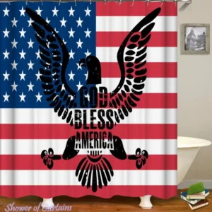 Shower curtain of The American flag