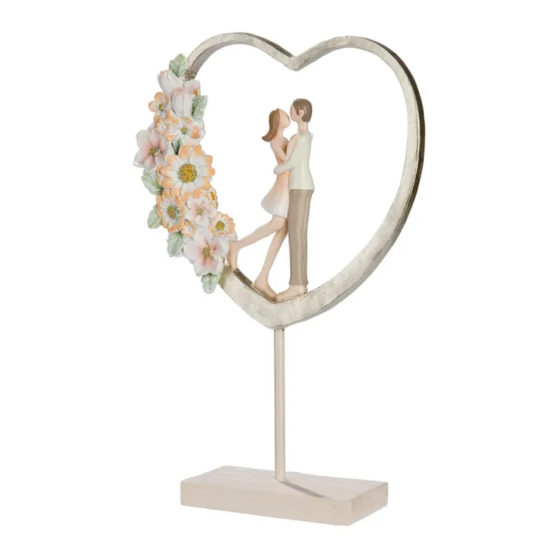 Gilde - Skulptur Herz Paar Floral Love