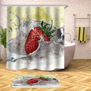 Splashing Strawberry Shower Curtain