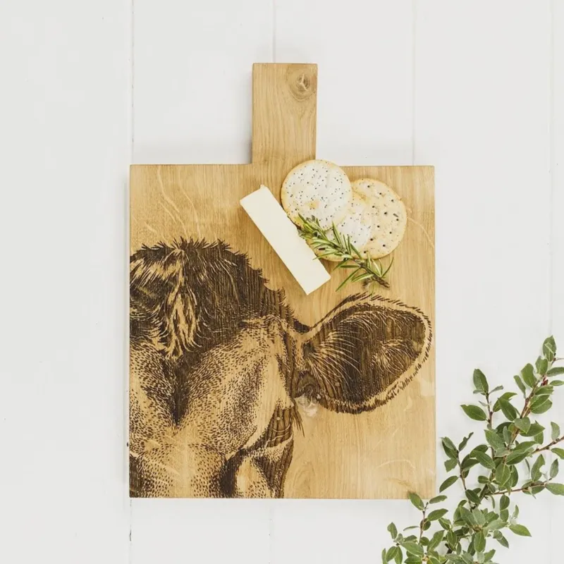 Tabla rectangular para servir y cortar de madera de roble Selbrae