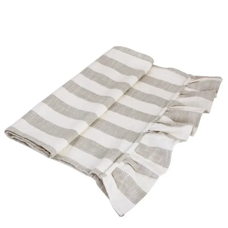 Strömshaga - Tischläufer Ida mit Streifen Beige Weiss