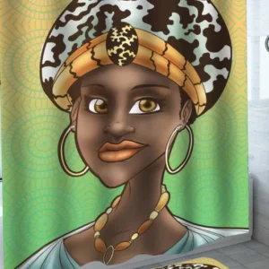 Traditional Headdress African Black Woman Shower Curtain
