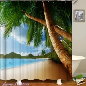 Tropical Shower Curtains of Palm Tree Shower Curtain Heaven