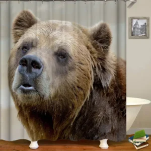 Wild Animals Wet Brown Bear Shower Curtain