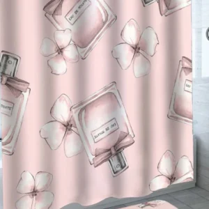 Women Shower Curtain Pinkish Perfumes