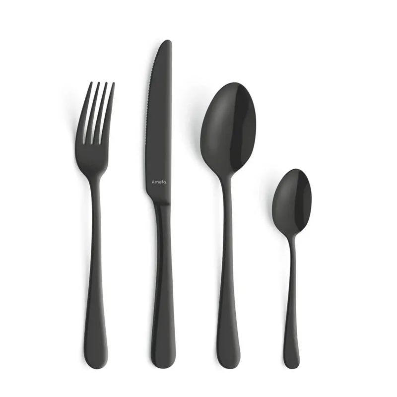 Amefa - Austin 24-delige Bestekset 6 Personen - Mat Zwart Bestekset Amefa