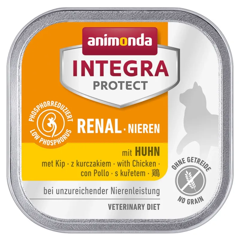 Animonda Integra Protect Niere Katzenfutter Schälchen – mit Huhn 16x100g