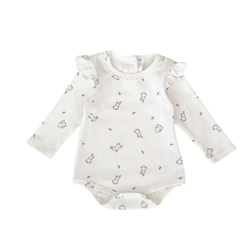 Baby Body langarm mit Hasen Allover Print