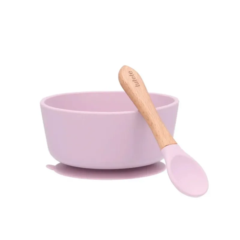 Baby-Schüssel mit Saugnapf + Löffel Lila