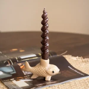 Bloomingville - Candle Holder Fish Beige / Aqua - Things I Like Things I Love