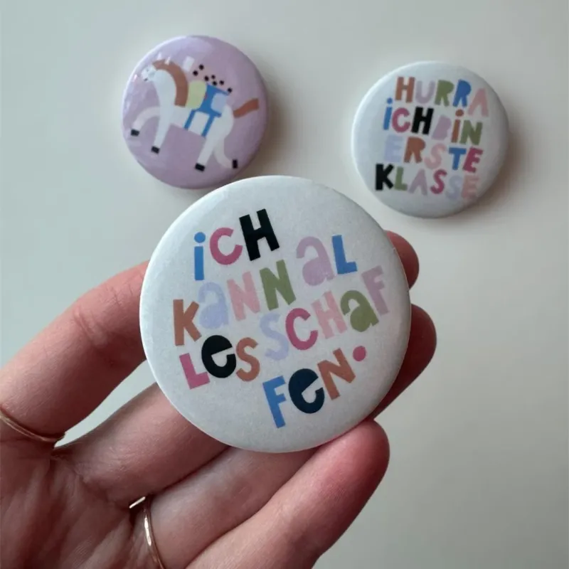 Großer Button 5cm Schulanfang 'Ich kann alles schaffen'