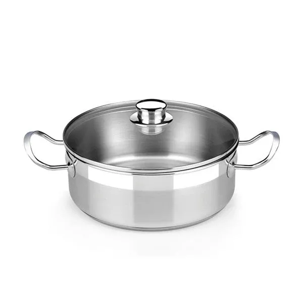 Cacerola de acero inoxidable con tapa de cristal Profesional BRA