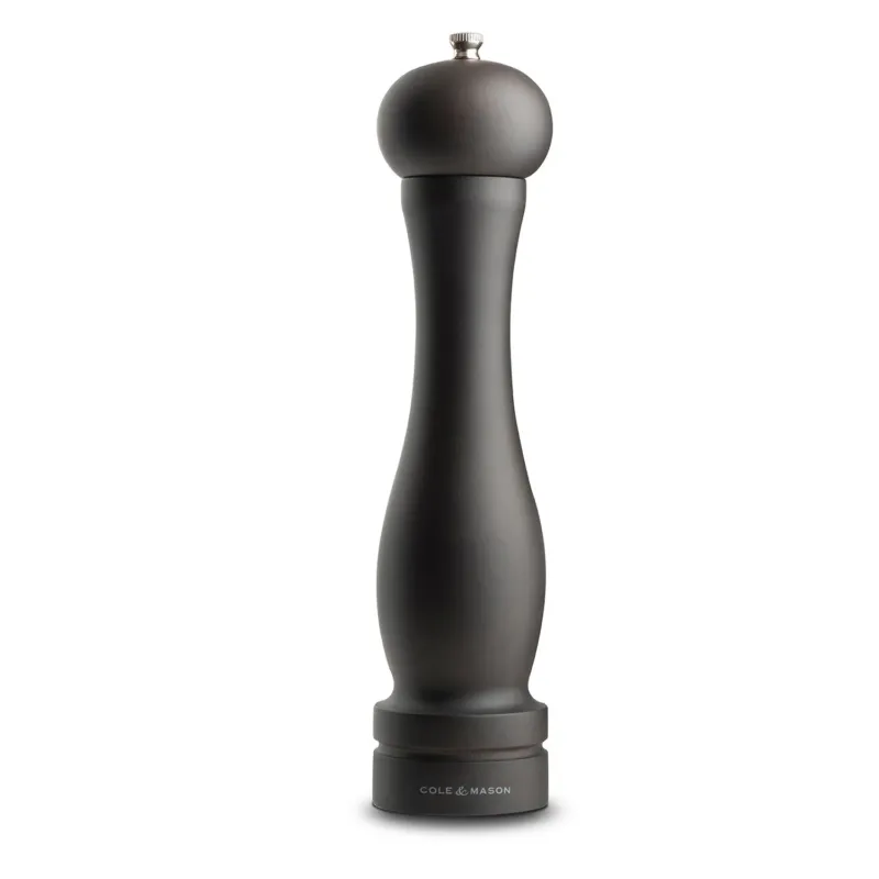 Cole & Mason Manuelle Mühle Capstan salt grinder in beech wood, 31.5 cm tall with a sleek, manual design for fresh seasoning.