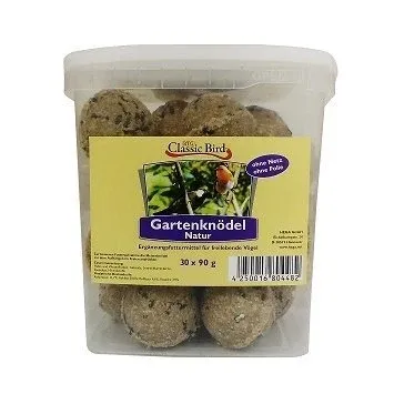 Classic Bird Gartenknödel NATUR 30er Knödel im Eimer ohne Netz & ohne Folie – 3 kg Eimer