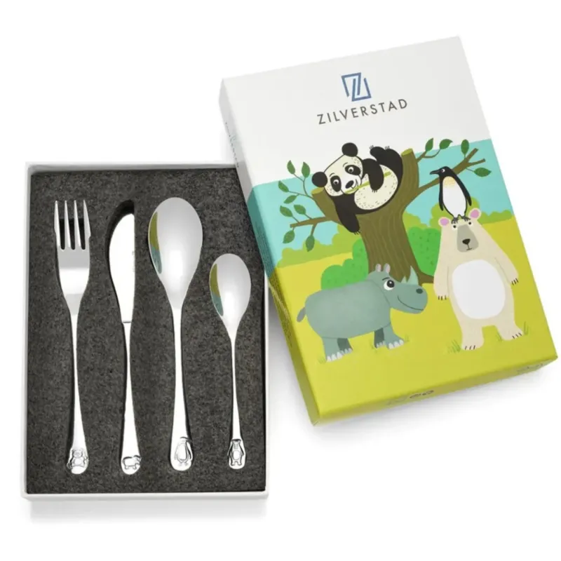 Cubertería de 4 piezas de acero inox Wildlife Zilverstad