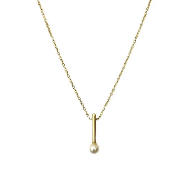 Damen Halskette 'Stab mit Perle'