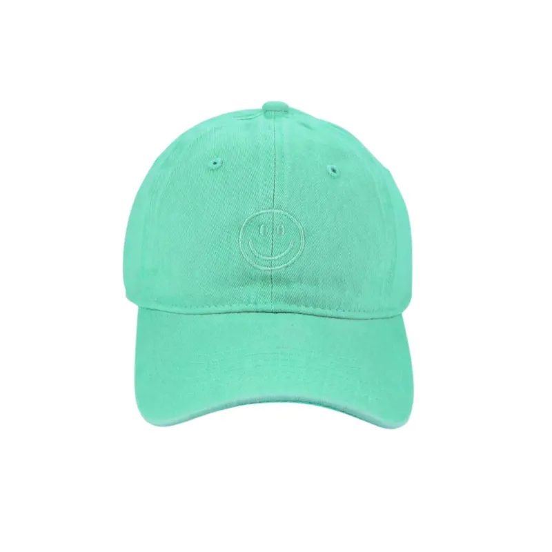 Damen Cap grün mit Smileystickerei