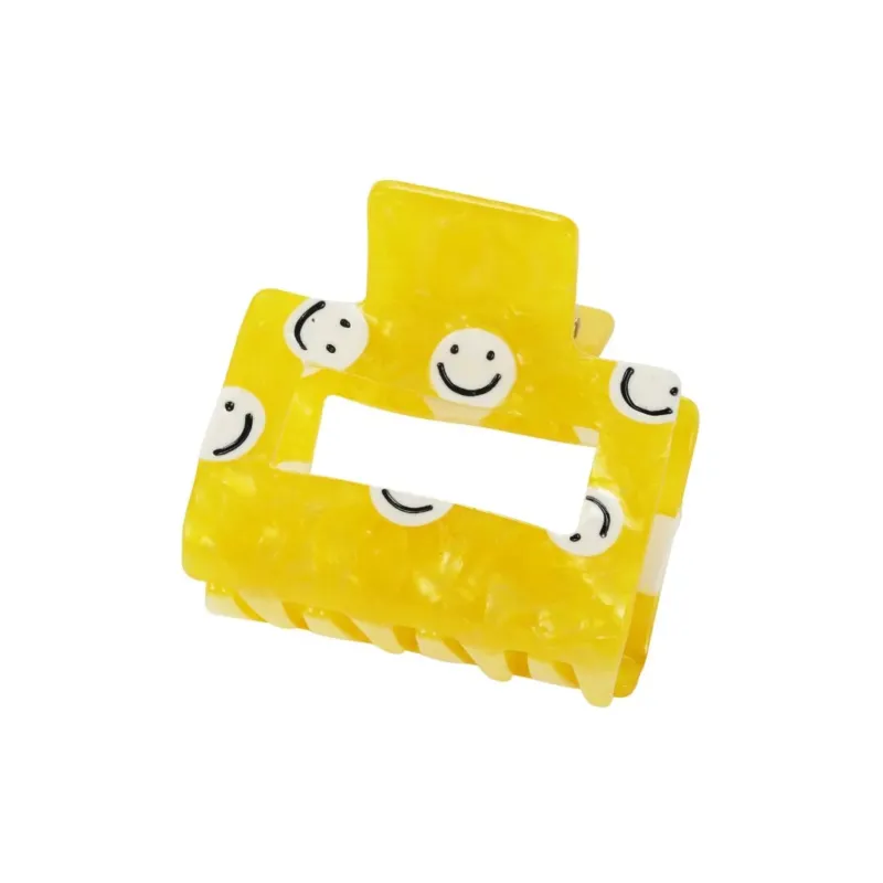 Haarklammer Yellow Smileys medium