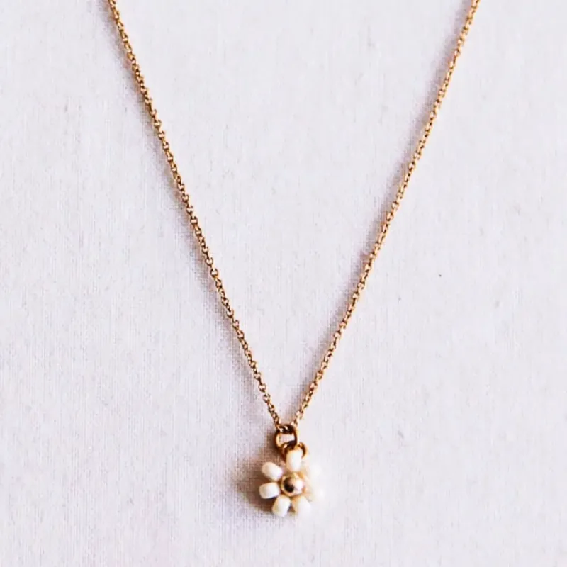 Damen Halskette gold mit Gänseblümchen