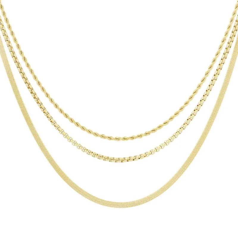 Halskette mit 'Layered Textures' gold