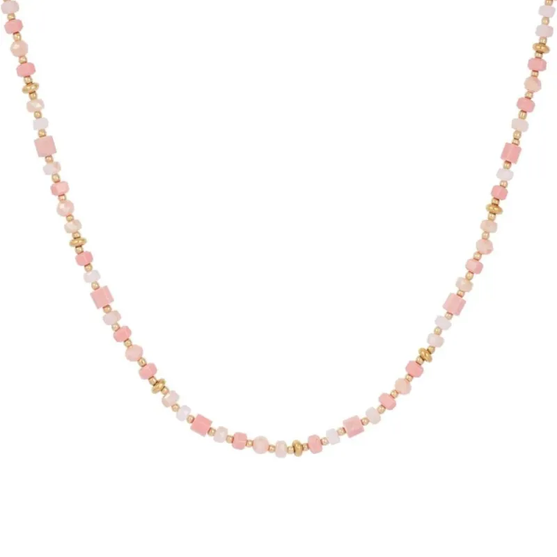 Damen Halskette 'Colorful Dreams' gold/pink