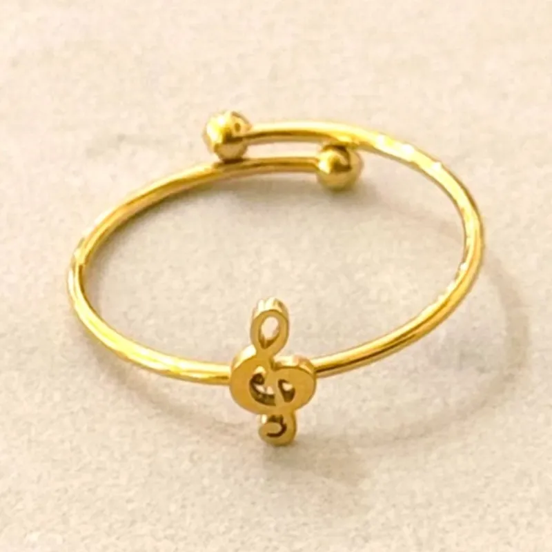 Damen Fingerring 'Clave de Sol' gold Musiknote