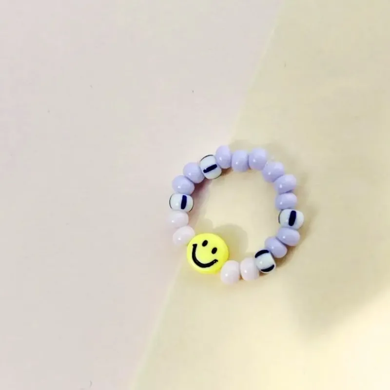 STUDIO LIV / Damen Ring 'POLLY' mit Smiley flieder/bunt