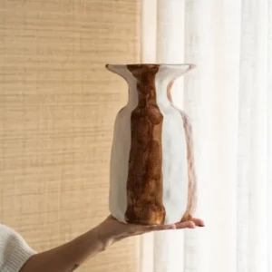 Deco Vase Larisa Ceramic Striped - Things I Like Things I Love
