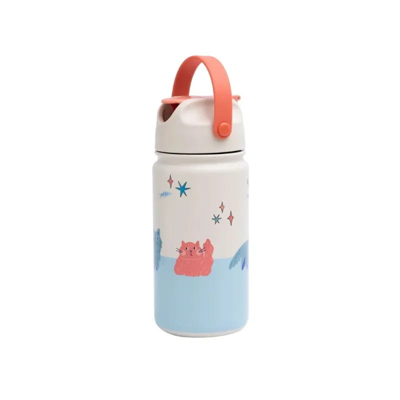 Trinkflasche aus Edelstahl für Kinder 'Sanftmütige Katzen' 420 ml