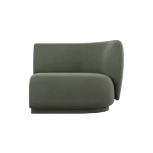 Rico Sofa Armrest Right in Rich Velvet pine, curved back and rounded seat