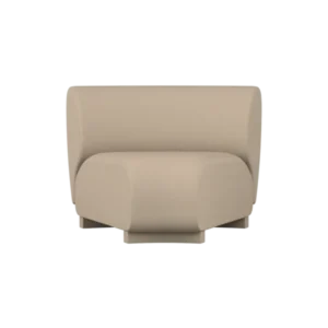 Rico Sofa Corner in off-white, narrow modular corner module with curved back