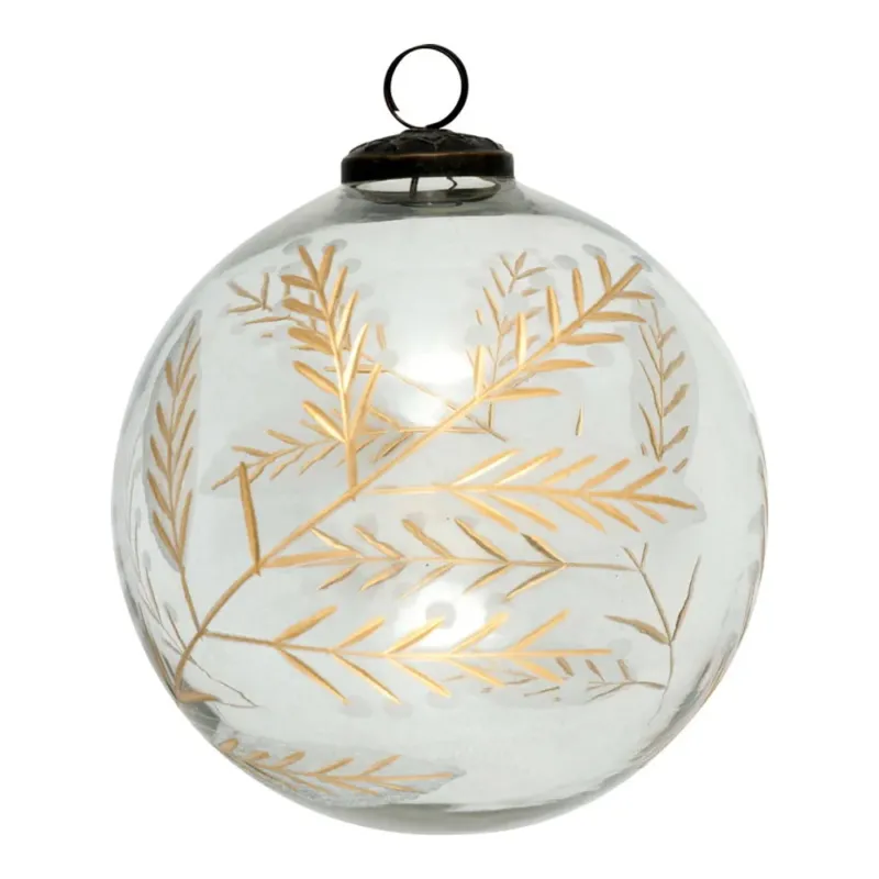 GreenGate - Weihnachtskugel Blatt gold klar extra groß