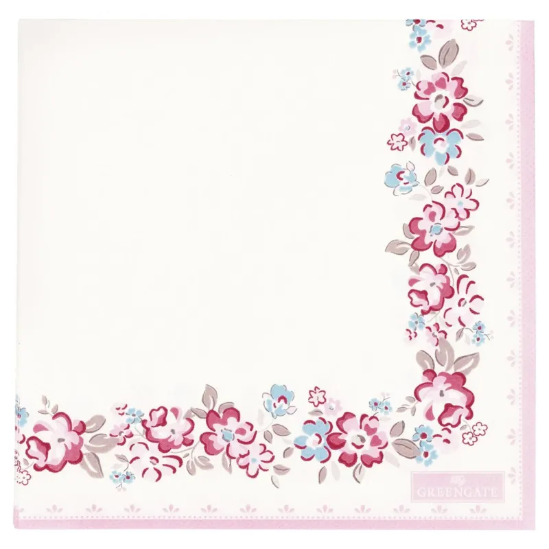 GreenGate - Elba Papierservietten groß White 20 Stück