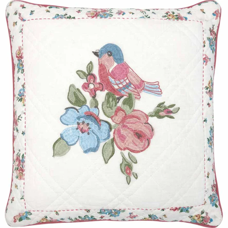 GreenGate - Ellie Kissenbezug white mit Stickerei 40 x 40 cm