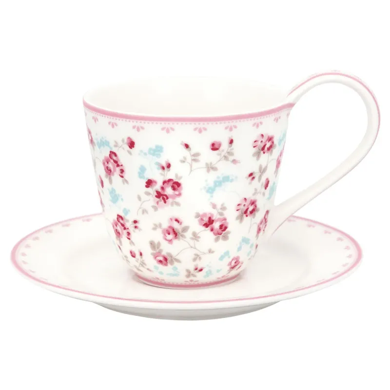 GreenGate - Elsy Tasse mit Untertasse White